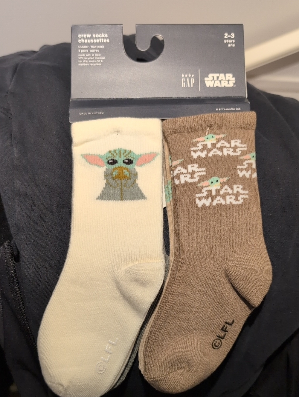 GAP Toddler Yoda Crew Socks - Cream & Brown